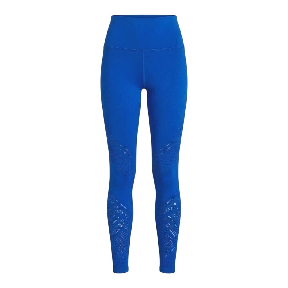 Fabletics SculptKnit High Waisted Leggings Blue XS Seamless Perforated - WD
